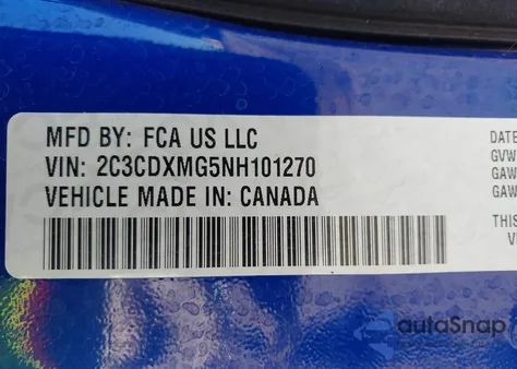 2022 Dodge Charger Gt Awd из США, поврежденный, VIN 2C3CDXMG5NH101270